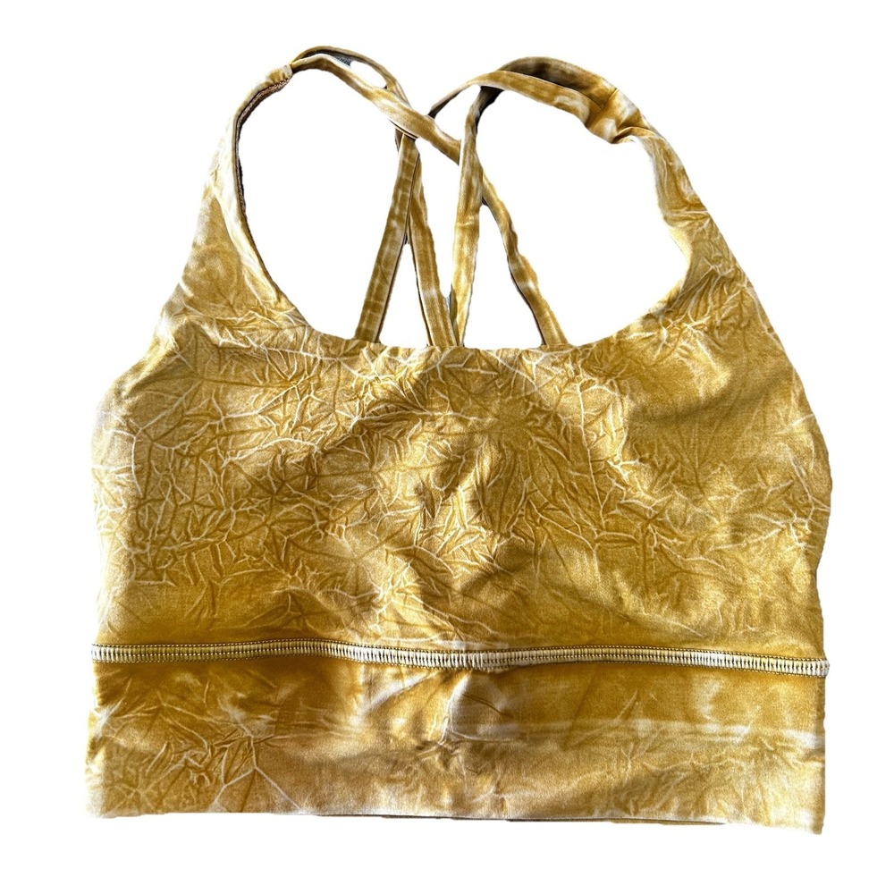 Lululemon Size 2 Energy Bra LongLine‎ Nulux Ice Dye Wash Spiced Bronze Gold